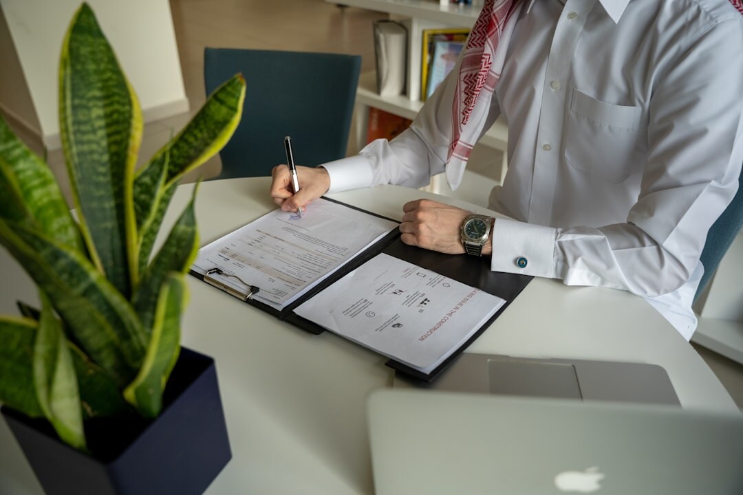 businessman signing contract