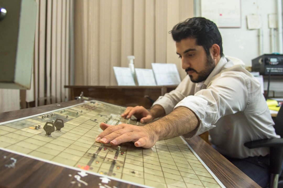 man presenting plan